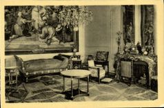 VINTAGE POSTCARD Castle De Fontainebleau Room of the Pope