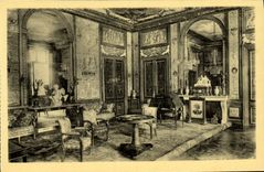 VINTAGE POSTCARD Castle De Fontainebleau Living room of music of Marie-Antoinette