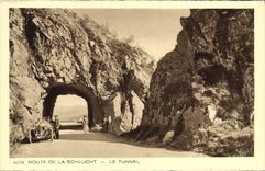 CPA Route De La Schlucht Le Tunnel