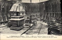 VINTAGE POSTCARD Cathedrale Of Frejus Stalls Works of Flamenq of Toulon