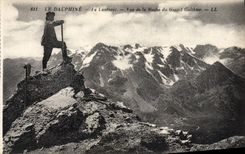 VINTAGE POSTCARD Dauphine Lautaret Seen Of the Rock Of Large Galibier