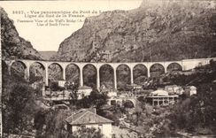 VINTAGE POSTCARD Panoramic View Of the Bridge of the Wolf Line of the South of France