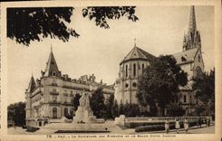 POSTAL Pau de la VENDIMIA el bulevar de los Pyrenees y del hotel grande de Gassion