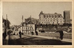 POSTAL Pau de la VENDIMIA el castillo y la calle de julio XIV