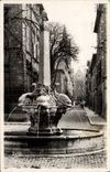 CPM Aix En Provence La Fontaine Des Quatre Dauphins La Rue Cardinale et l'eglise Saint Jean de Malte