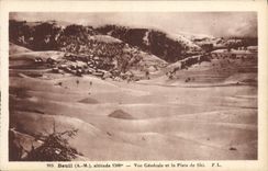 VINTAGE POSTCARD Beuil View And the Ski slope
