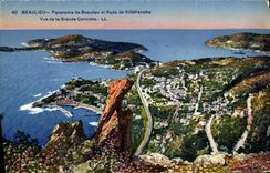 CPA Beaulieu Panorama De Et Rade De Villefranche Vue de la grande corniche 