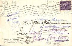 POSTAL MODERNA gargantas de la pasarela de Verdon en el Verdon una esquina de las gargantas