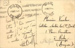 VINTAGE POSTCARD Worthy les Bains and Solid mass of Tros Eveches