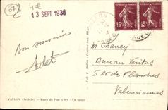 VINTAGE POSTCARD Small valley Road of the Bridge of Arc a tunnel