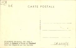 VINTAGE POSTCARD Holy Agreve Valley of Bompas and road of Cheylard