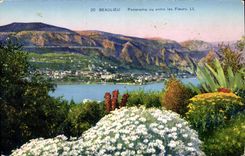 CPA Beaulieu Panorama Vu Entre Les Fleurs