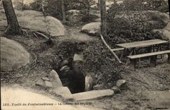 VINTAGE POSTCARD Drill of Fontainebleau the cave of the brigands