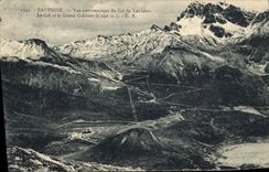 CPA Dauphine Vue Panoramique du Col du Lautaret Le col et le Grand Galibier