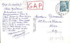 MODERN CARD Gap View taken of the hill of Puymaure