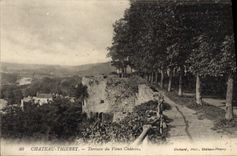 VINTAGE POSTCARD Castle Thierry Terrace Of the Old castle
