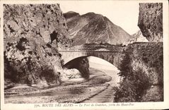 VINTAGE POSTCARD Route Of the Alps the Bridge of Gueydan Carries High Vara