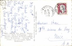 CPM Arles Les arenes Theatre antique Eglise St Trophime Arlesiennes