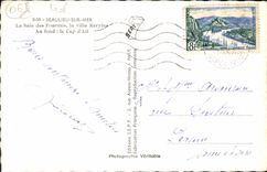 CPM Beaulieu Sur Mer La Baie Des Fourmis La Villa Kerylos Au fond le cap d'Ail