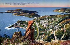 CPA Beaulieu Panorama De Beaulieu Et Rade De Villefranche Vue De La Grande Corniche