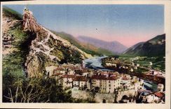 VINTAGE POSTCARD Entrevaux View