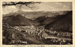 VINTAGE POSTCARD Worthy Les Bains the valley of Warm water the peak of Couars and the bar of Dourbes