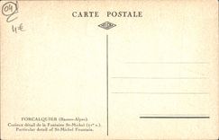 VINTAGE POSTCARD Forcalquier Curious detail about the fountain St Michel