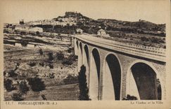 CPA Forcalquier Le Viaduc et la ville 