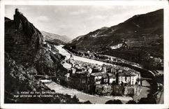 VINTAGE POSTCARD Entrevaux View and the citadel