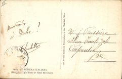 VINTAGE POSTCARD Customs Customs officers Frontiera Italiana ristorante Balzi Rossi and Hotel Miramare