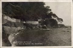 VINTAGE POSTCARD Customs Surroundings of Toulon a corner of the Coastguard path