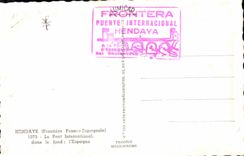 MODERN CARD Customs Hendaye Customs officers the international bridge