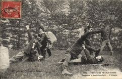 VINTAGE POSTCARD Customs Customs officers free Swiss Border Customs officers and smugglers the attack