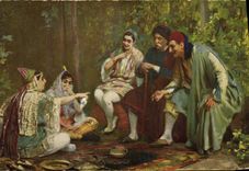 CPA Judaica Juif Juifs a un jour de fete 