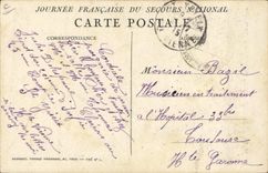 VINTAGE POSTCARD French Day of the National Help Illustrator