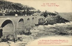 VINTAGE POSTCARD Theoule Viaduct of Rague Syrup of Trouette Perret to Papain Health