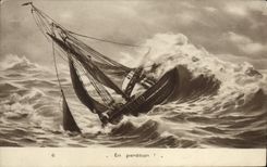 CPA Bateau en perdition 