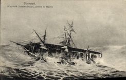 CPA Bateau Desempare Dumont Duparc peintre de marine