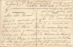 VINTAGE POSTCARD Boat Fishing in broad Tebleau de Flameng Museum of Luxembourg Paris