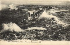 CPA Bateau de sauvetage Criel Plage 