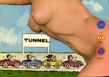 CPM Nu erotique Seins Automobile Seins