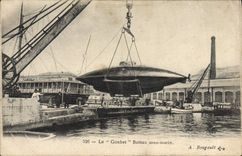 VINTAGE POSTCARD Boat Goubet Boat Submarine