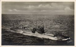 CPA Bateau Sous marin Type X Italie