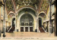 VINTAGE POSTCARD Aix les Bains the large circle the entry of the Theater