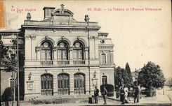 CPA Albi Le Theatre et l'avenue Villeneuve