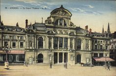 VINTAGE POSTCARD Angers the large Theater