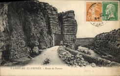 VINTAGE POSTCARD Ruoms Illustrated Ardeche Road of Ruoms