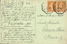 La POSTAL Ardeche de la VENDIMIA en las rocas tiene pico de Ruoms