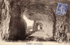 VINTAGE POSTCARD Ruoms Tunnels