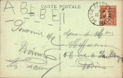 POSTAL Reims de la VENDIMIA la grúa de reconstrucción de Militaria